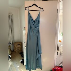 Jones New York Blue Ruched Gown